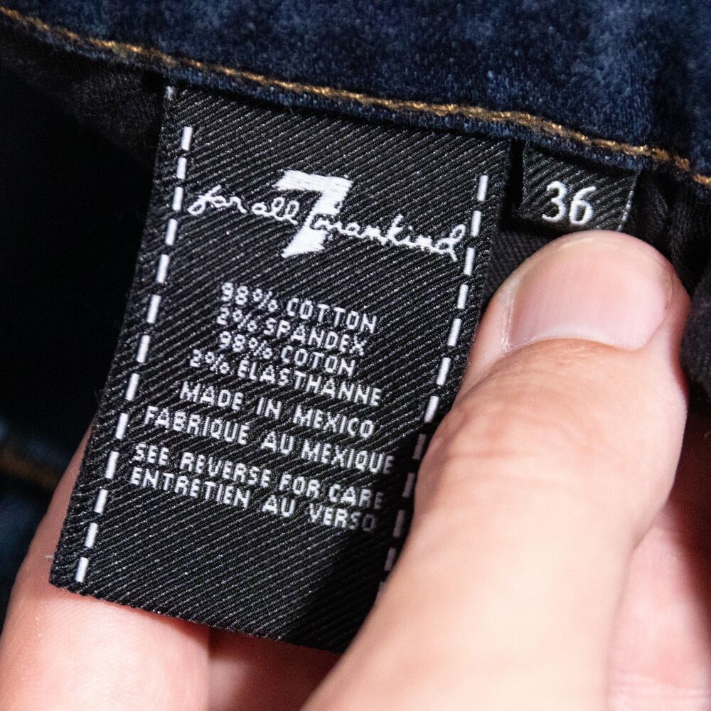 7 For All Mankind Austyn Relaxed Straight Jeans Men's 36x30 Stretch Dark Blue - Picture 4 of 5